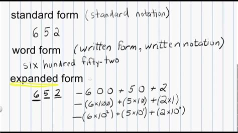 Math Numeration: Standard form, word form, and expanded form for whole ...