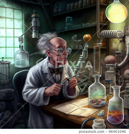 Mad Scientist Lab Cartoon