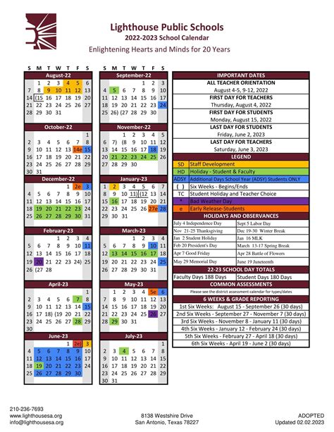 Academic Calendar – Parent – Lighthouse Public Schools