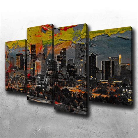 Abstract Denver Skyline Canvas Set