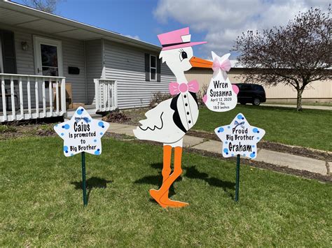 Birth Announcement Stork Sign Rental in Greater Peoria, IL