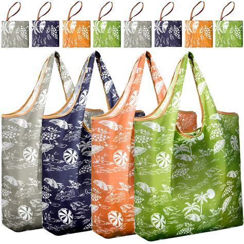 REGER 35 LBS Reusable Shopping Grocery Bags Foldable, Durable Rip Stop ...