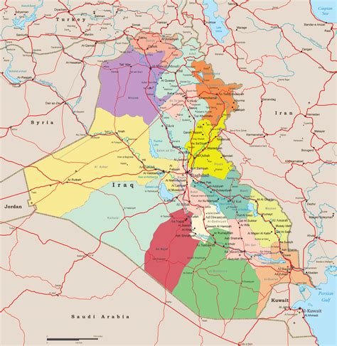 Iraq Map, Baghdad - Asia