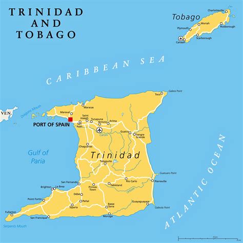 Trinidad & Tobago Maps | Printable Maps of Trinidad & Tobago for Download