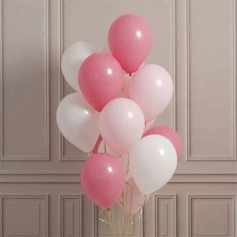 pack of 14 baby pink party balloons by bubblegum balloons ...