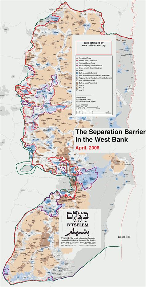 Map of the Israeli security Fence - Updated Status and Evolution