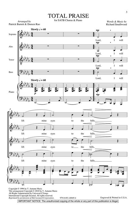 Total Praise Sheet Music by Richard Smallwood (SKU: 48020979) - Stanton ...