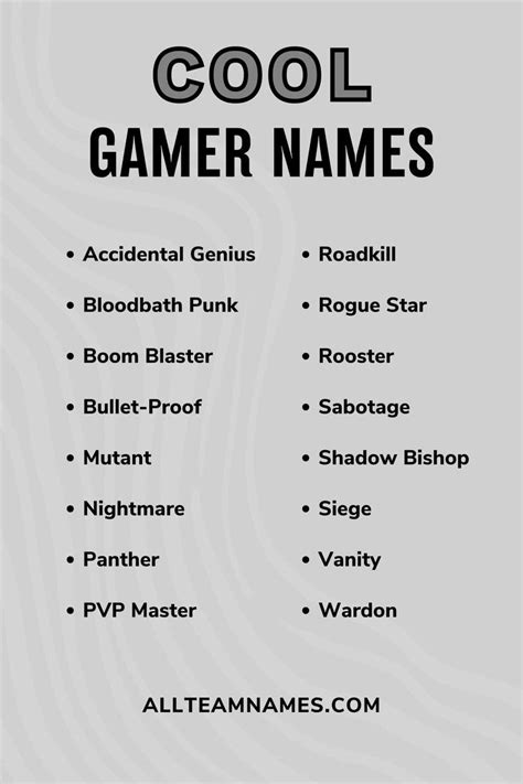 Cool gamer names – Artofit