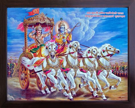 Buy HandicraftStore Lord Krishna with Arjuna in Mahabharata Battle ...