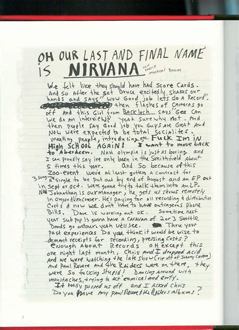 Kurt Cobain Journals: Kurt Cobain Journal 001 - 005