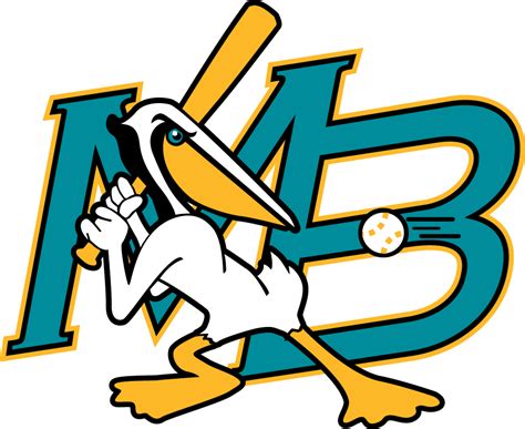 Myrtle Beach Pelicans Primary Logo - Carolina League (CRL) - Chris ...