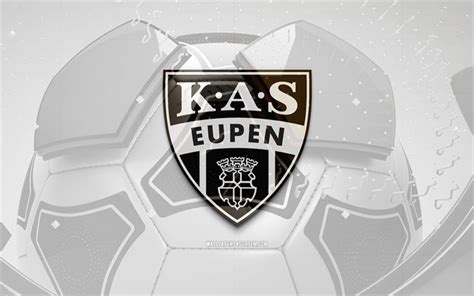 Télécharger logo brillant de la kas eupen, 4k, fond de football noir ...