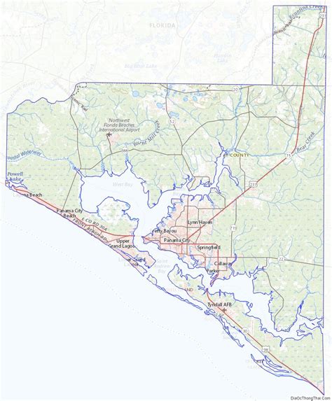 Map of Bay County, Florida - Địa Ốc Thông Thái