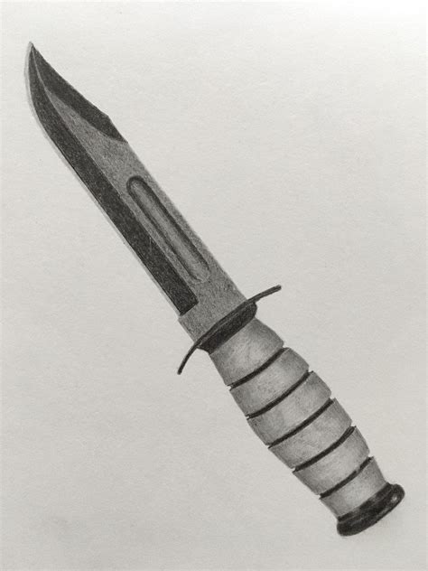 Knife Drawing In Pencil