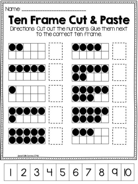 Ten Frame Practice: Worksheets and Games | Kindergarten math, Ten frame ...