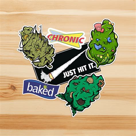 6 Pack Weed Strain & Parody Logos Weed Sticker Marijuana Sticker ...