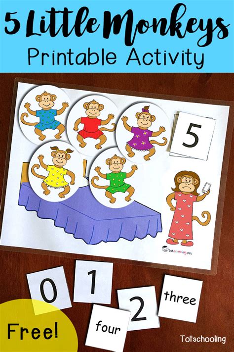 Five Little Monkeys Jumping on the Bed Printable Activity ...