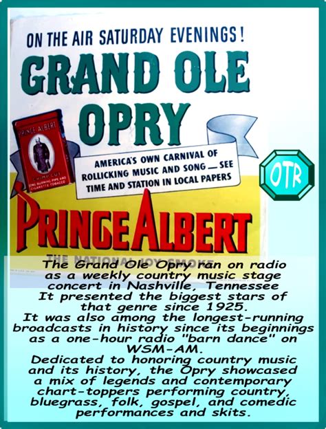 GRAND OLE OPRY Old Time Radio Show-220 Hours-275 Episodes-mp3 | Etsy