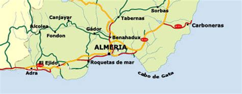 Map of Almeria Province - Andaluciacar.com