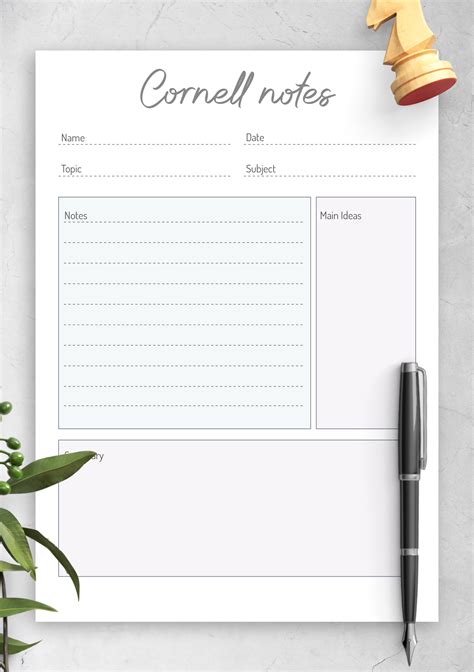 Cornell Notes Template Printable