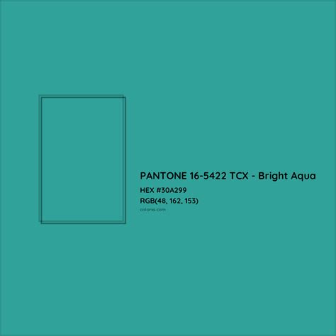 PANTONE 16-5422 TCX - Bright Aqua Complementary or Opposite Color Name ...