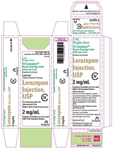 Lorazepam Injection: Package Insert - Drugs.com