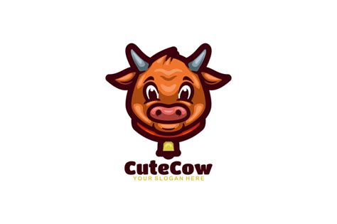 cute cow vector template logo design By GraphicHouse | TheHungryJPEG