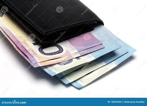 Wallet with Money stock photo. Image of black, isolated - 13823506