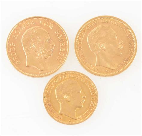 Lot 360 - Two 20 Mark Gold Coins and a 10 Mark Coin.