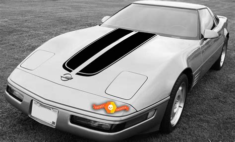 Chevrolet Corvette C4 Sport front Hood Racing Stripes decal pre-cut ...