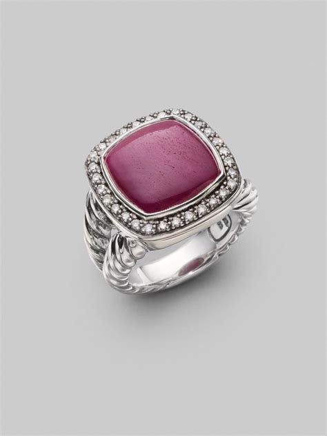 David Yurman Ruby, Diamond & Sterling Silver Ring in Purple | Lyst