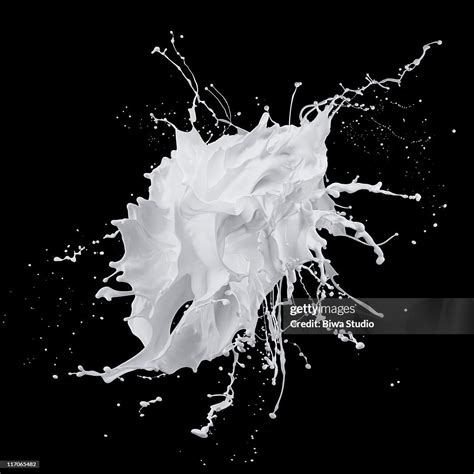 White Paint Splash On Black Background High-Res Stock Photo - Getty Images