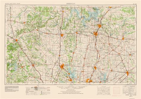 Sherman Texas Quad - Usgs 1954 - 32.80 X 23 - Walmart - Sherman Texas ...