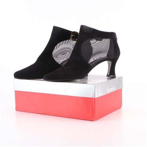 Rossimoda Ankle Boots in Black Suede and Mesh with Box | EBTH