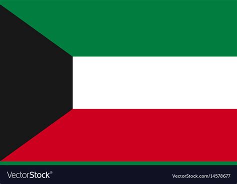 Flag state kuwait Royalty Free Vector Image - VectorStock