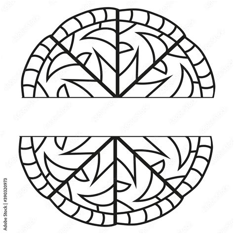 Mandala half in sketch style on white background. Coloring book page ...