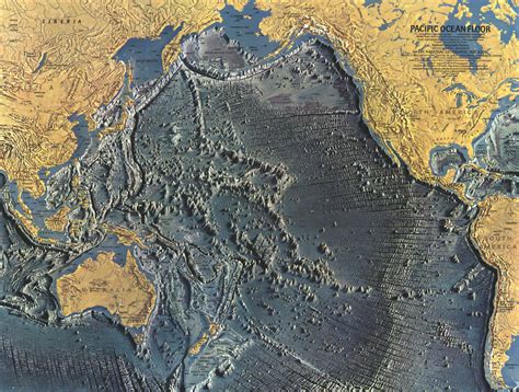 A detailed map of the World ocean floor (1968) - Vivid Maps