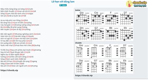 Chord: Lỡ hẹn với dòng lam - tab, song lyric, sheet, guitar, ukulele ...