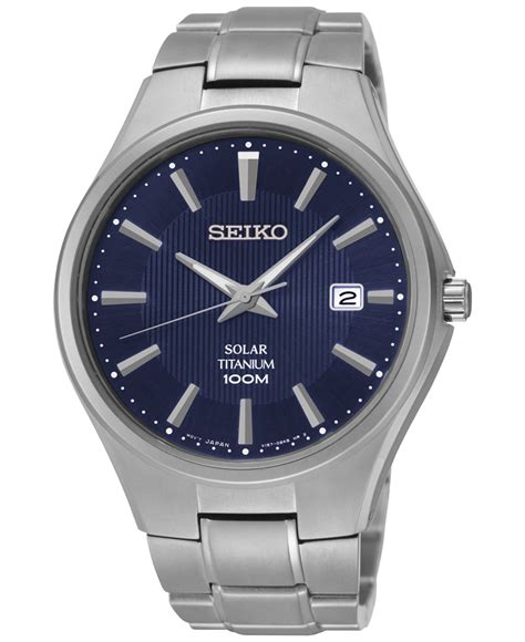 Seiko Men's Solar Silver-tone Titanium Bracelet Watch 40mm Sne381 in ...