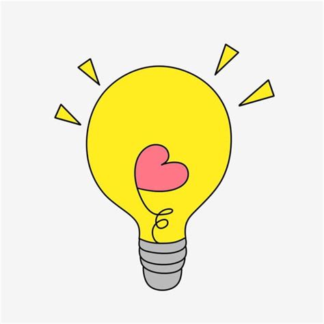 Glowing Light Bulb PNG Picture, Glowing Love Light Bulb Illustration ...