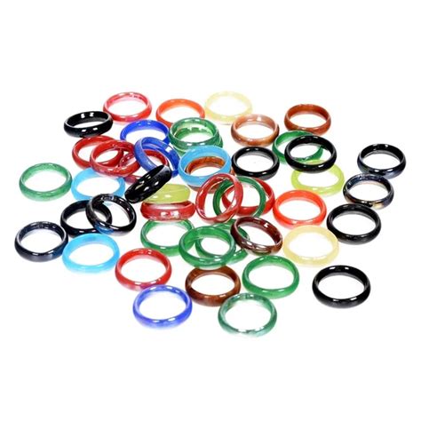 5 Pcs Plastic Resin Ring Jewelry Multi Color Big Rings For Women ...