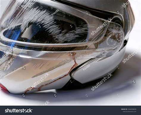 Crash Helmet After Motorcycle Accident Stock Photo 1646998690 ...