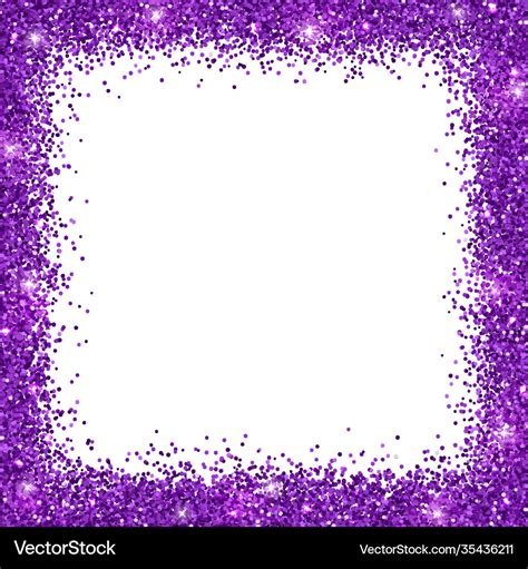 Purple glitter background square border frame Vector Image