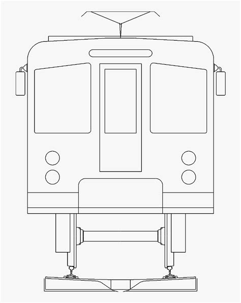 Drawing Train Front - Technical Drawing, HD Png Download - kindpng