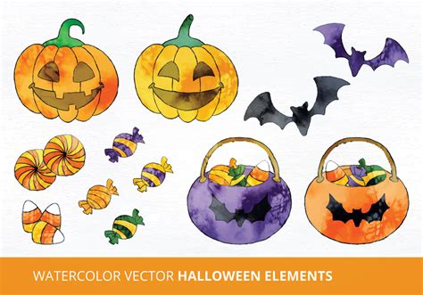 Watercolor Halloween Vector Illustration 100182 Vector Art at Vecteezy