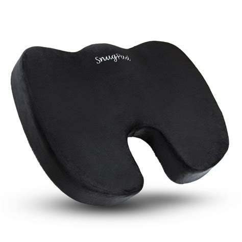 SnugPad Coccyx Orthopedic Memory Foam Seat Cushion for Back Pain Relief ...