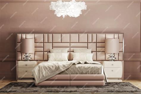 Premium Photo | Modern pink bedroom interior Photo in a minimalist ...