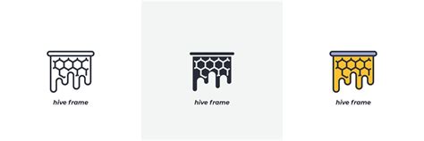 hive frame icon. Line, solid and filled outline colorful version ...