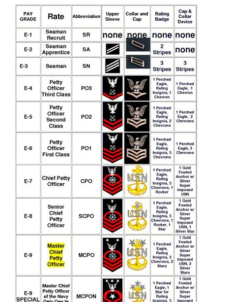 Navy Enlisted Rank | Navy officer ranks, Navy chain of command, Navy ranks