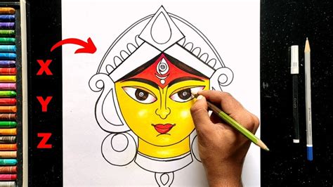 Durga Face Drawing